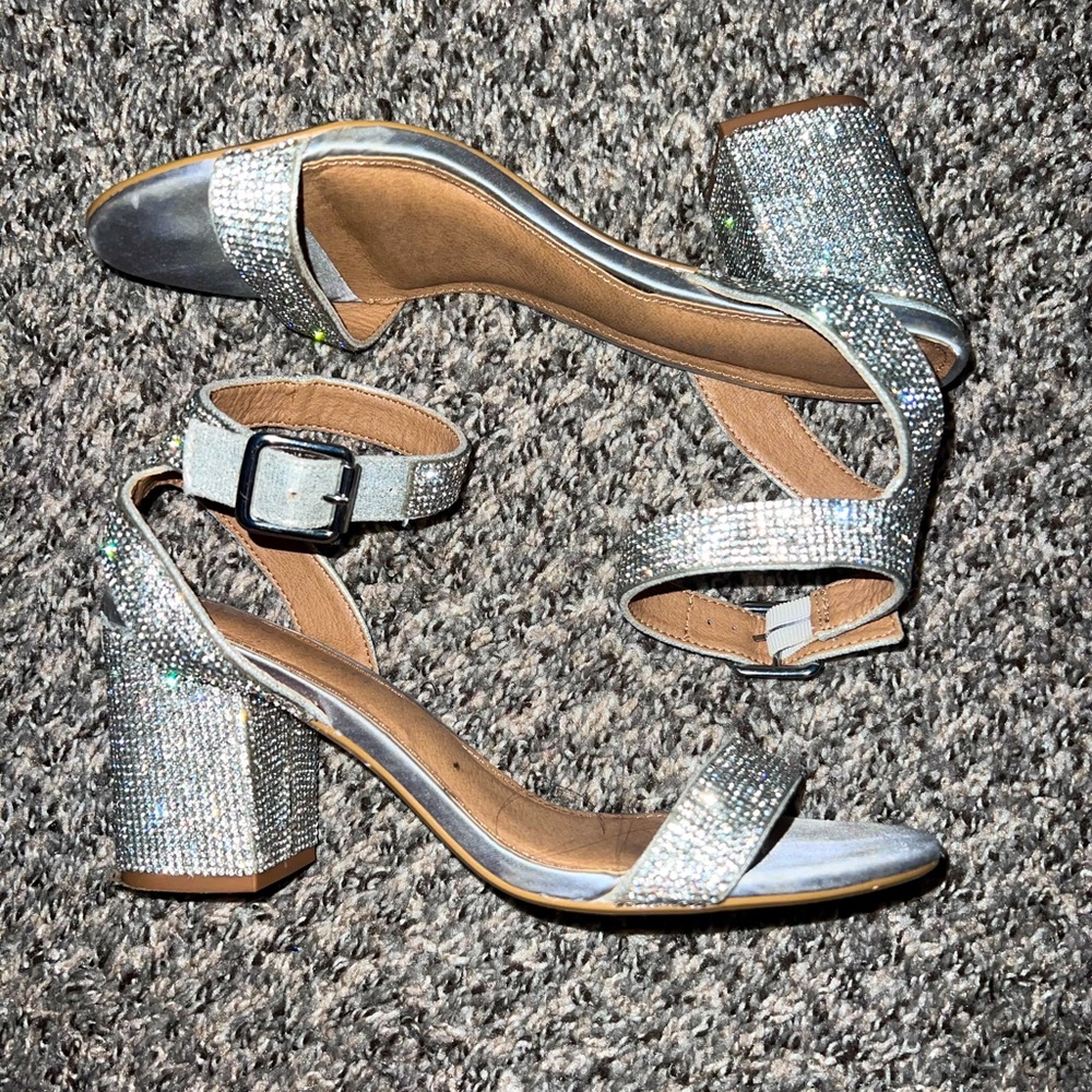 Madden Girl Heeled Sandal Silver Crystals